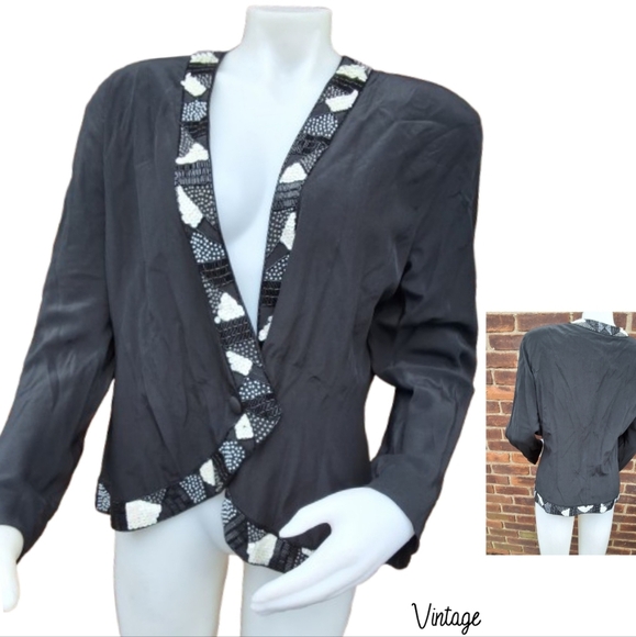 Argenti Vintage 80s sequin jacket 16 - Picture 1 of 12